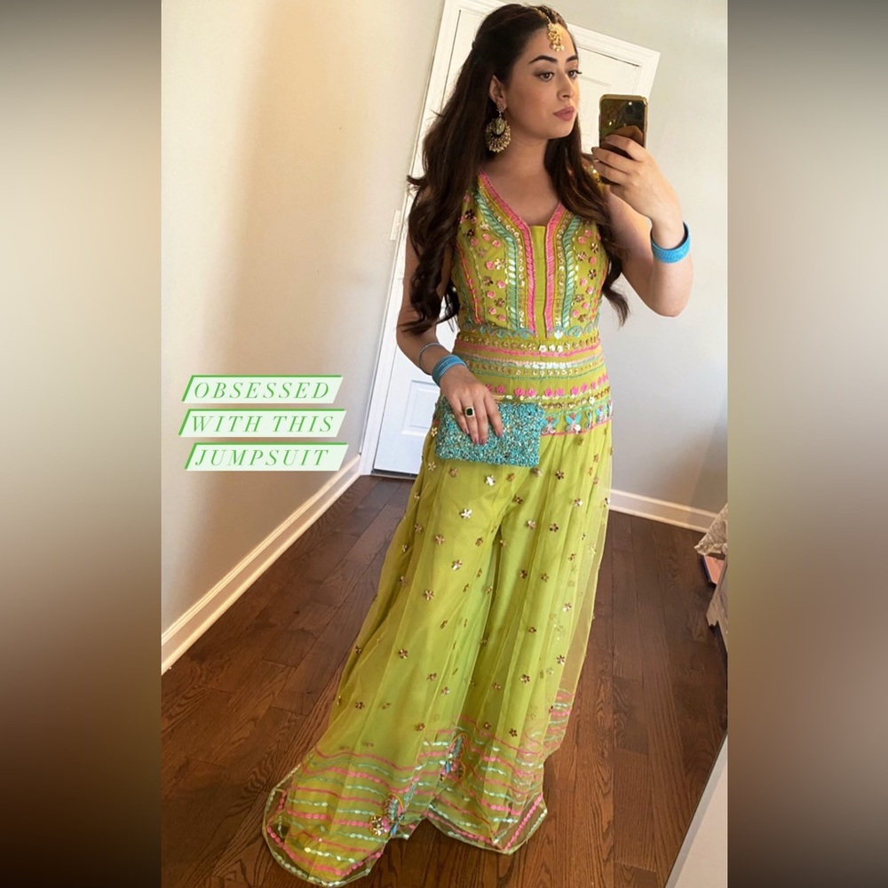Papa Don’t Preach Inspired Indian Pakistan Sequin Mehndi Jumpsuit